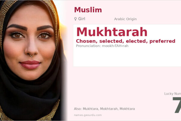 Mukhtarah Name Meaning — Arabic Origin, Girl Name & Details (2025)