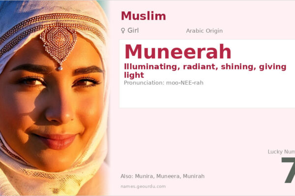 Muneerah Name Meaning — Arabic Origin, Girl Name & Details (2025)