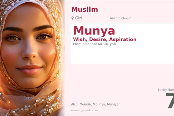 Munya Name Meaning — Arabic Origin, Girl Name & Details (2025)