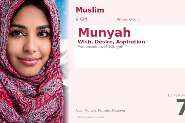 Munyah Name Meaning — Arabic Origin, Girl Name & Details (2025)