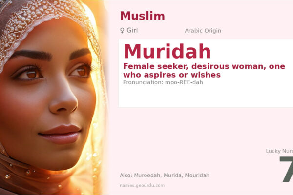 Muridah Name Meaning — Arabic Origin, Girl Name & Spiritual Significance (2025)