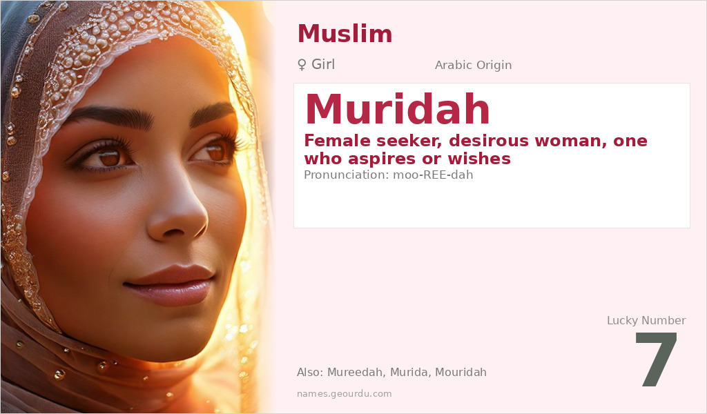 Muridah Name Meaning and Details