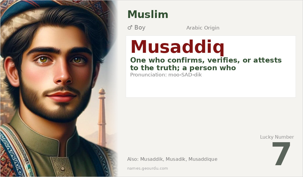 Musaddiq Name Meaning and Details