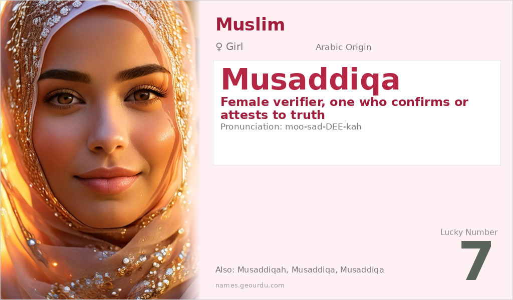 Musaddiqa Name Meaning and Details