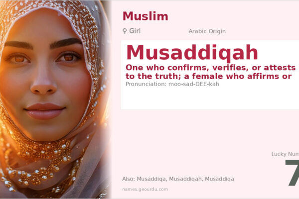 Musaddiqah Name Meaning — Arabic Origin, Girl Name & Details (2025)