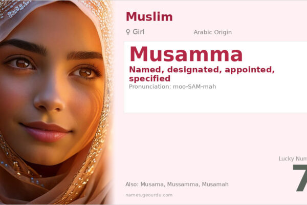 Musamma Name Meaning — Arabic Origin, Girl Name & Details (2025)