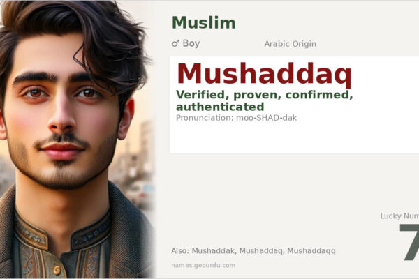 Mushaddaq Name Meaning — Arabic Origin, Boy Name & Details (2025)