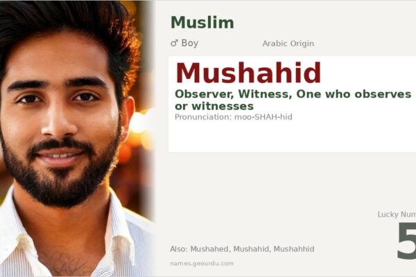 Mushahid Name Meaning — Arabic Origin, Boy Name & Details (2025)