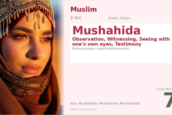 Mushahida Name Meaning — Arabic Origin, Girl Name & Spiritual Significance (2025)