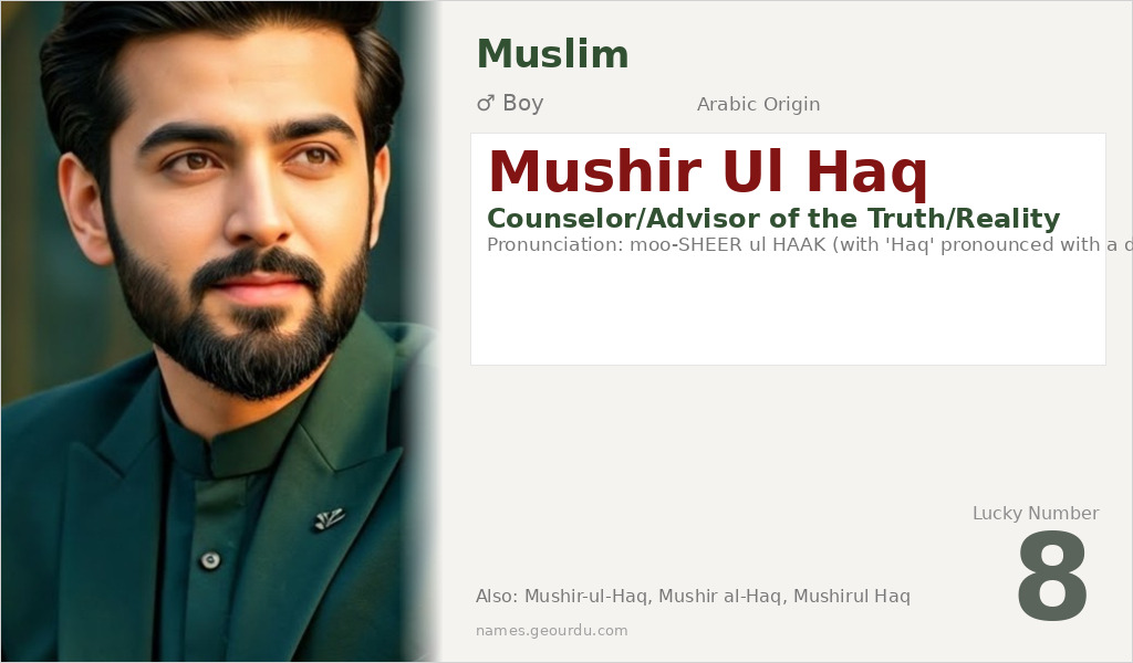Mushir Ul Haq Name Meaning and Details