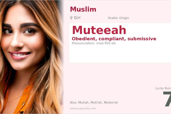Muteeah Name Meaning — Arabic Origin, Girl Name & Details (2025)