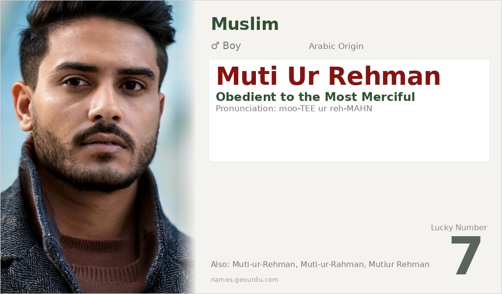 Muti Ur Rehman Name Meaning and Details