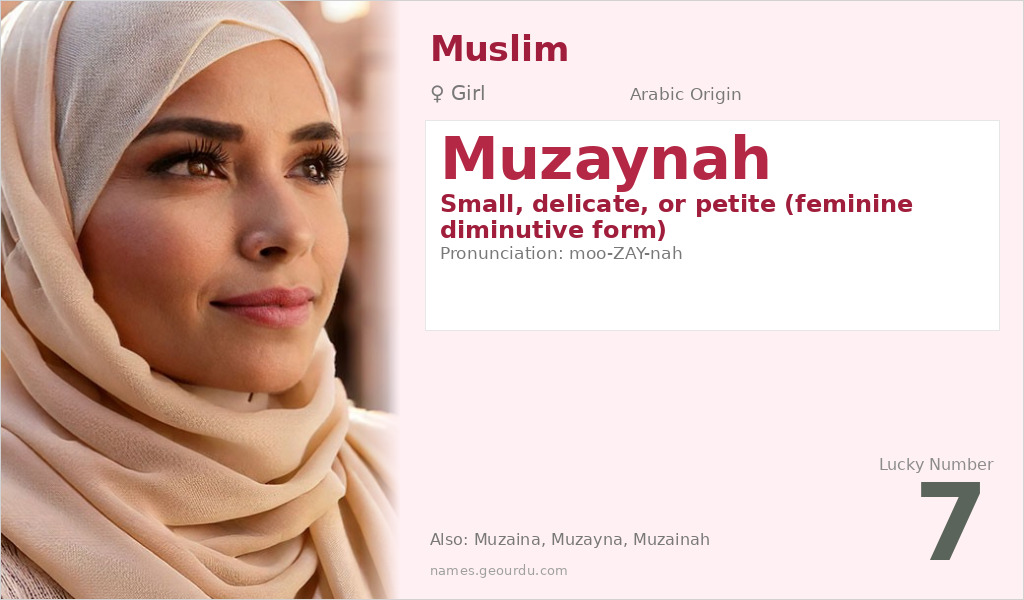 Muzaynah Name Meaning and Details
