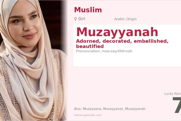 Muzayyanah Name Meaning — Arabic Origin, Girl Name & Details (2025)