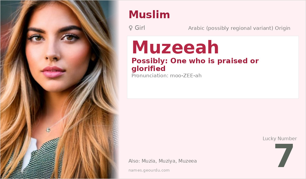 Muzeeah Name Meaning and Details