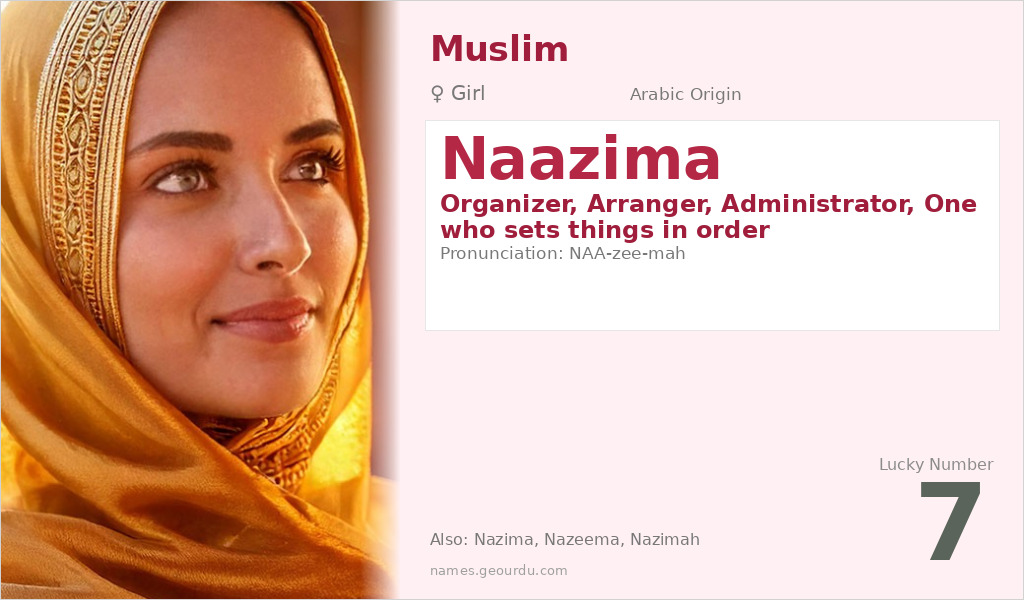 Naazima Name Meaning and Details
