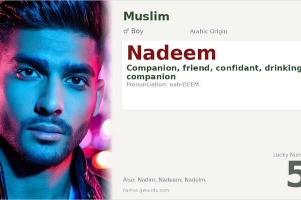 Nadeem Name Meaning — Arabic Origin, Boy Name & Details (2025)