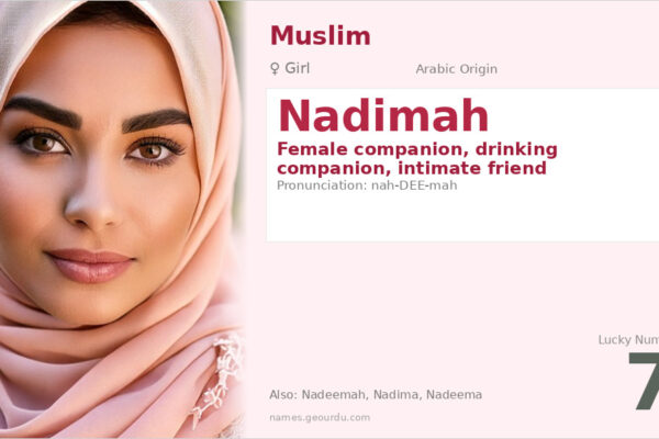 Nadimah Name Meaning — Arabic Origin, Girl Name & Details (2025)