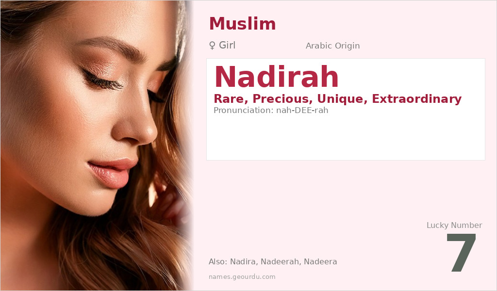 Nadirah Name Meaning and Details