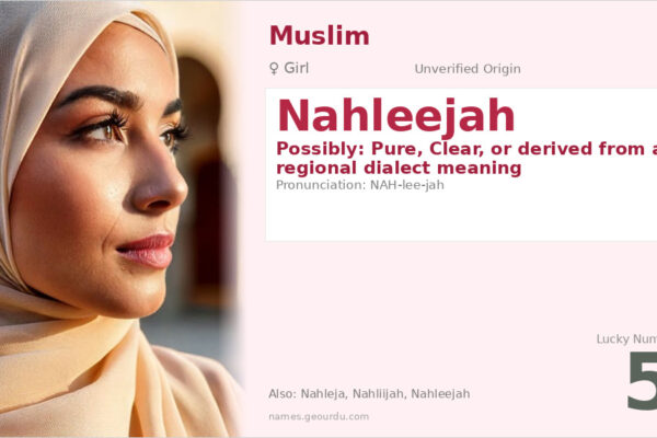Nahleejah Name Meaning — Origin, Gender & Details (2025)