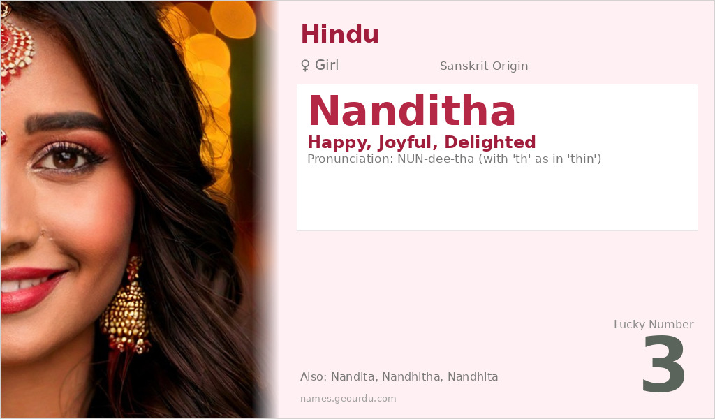 Nanditha Name Meaning and Details