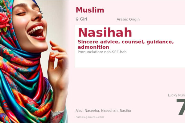 Nasihah Name Meaning — Arabic Origin, Girl Name & Islamic Significance (2025)