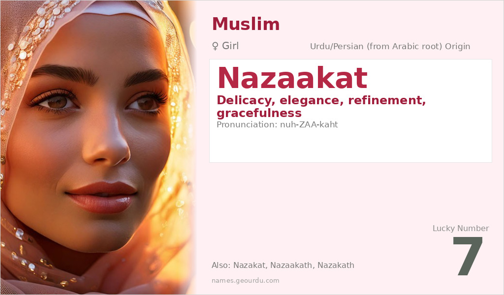 Nazaakat Name Meaning and Details
