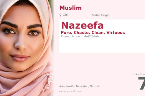 Nazeefa Name Meaning — Arabic Origin, Girl Name & Details (2025)