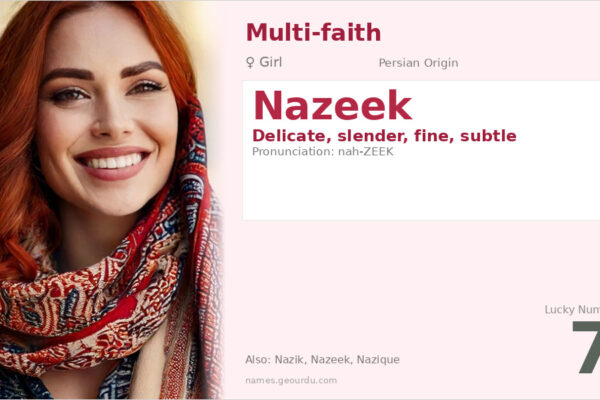 Nazeek Name Meaning — Persian Origin, Girl Name & Details (2025)