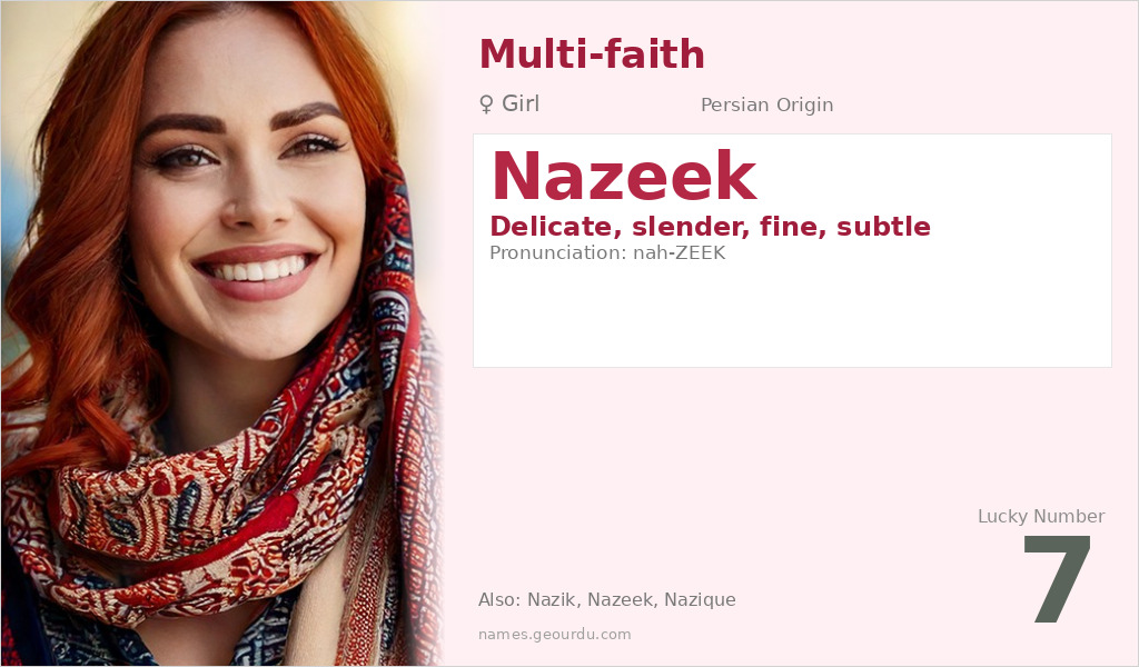 Nazeek Name Meaning and Details