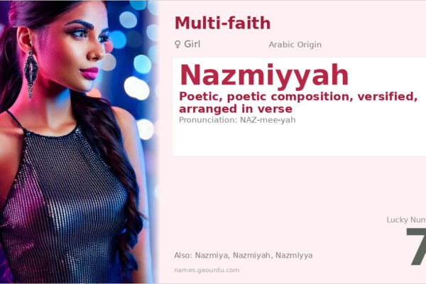 Nazmiyyah Name Meaning — Poetic Origin, Girl Name & Details (2025)