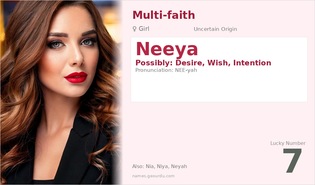 Neeya Name Meaning and Details