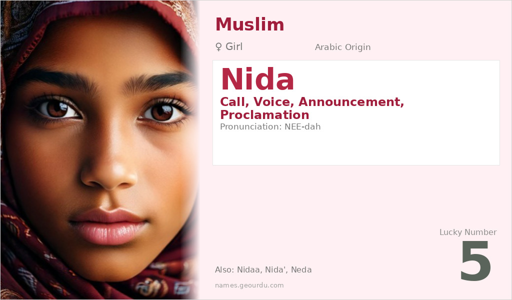 Nida Name Meaning and Details