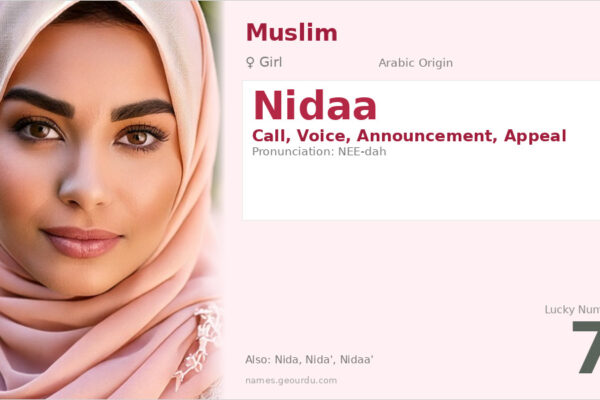 Nidaa Name Meaning — Arabic Origin, Girl Name & Details (2025)