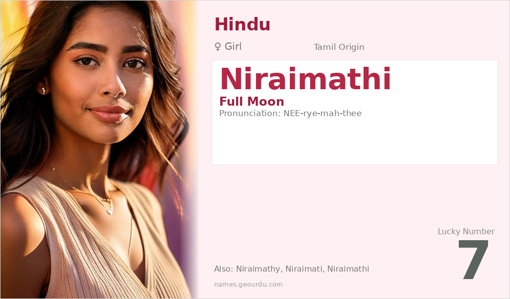 Niraimathi Name Meaning and Details