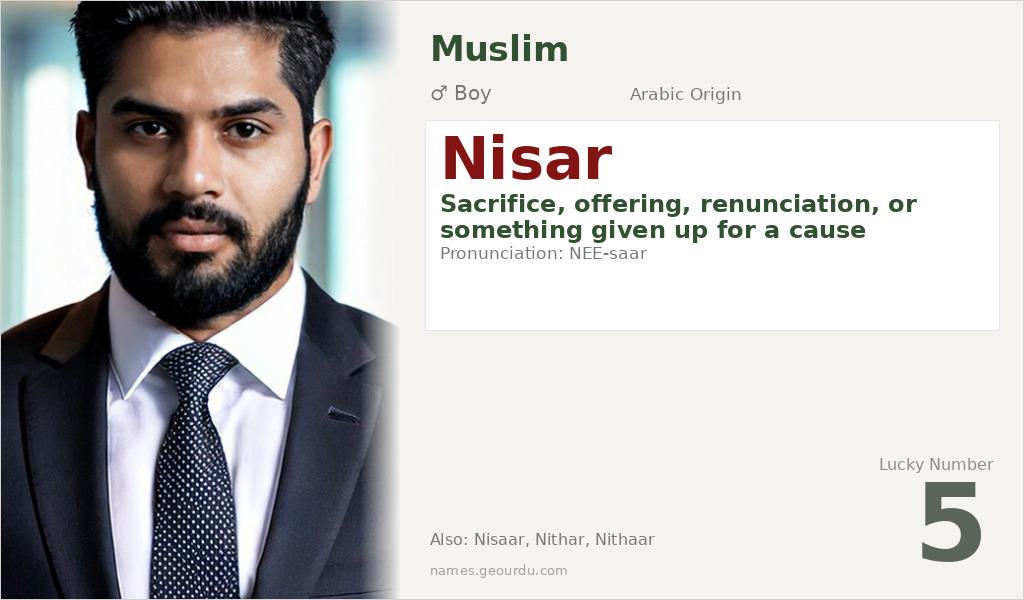 Nisar Name Meaning and Details