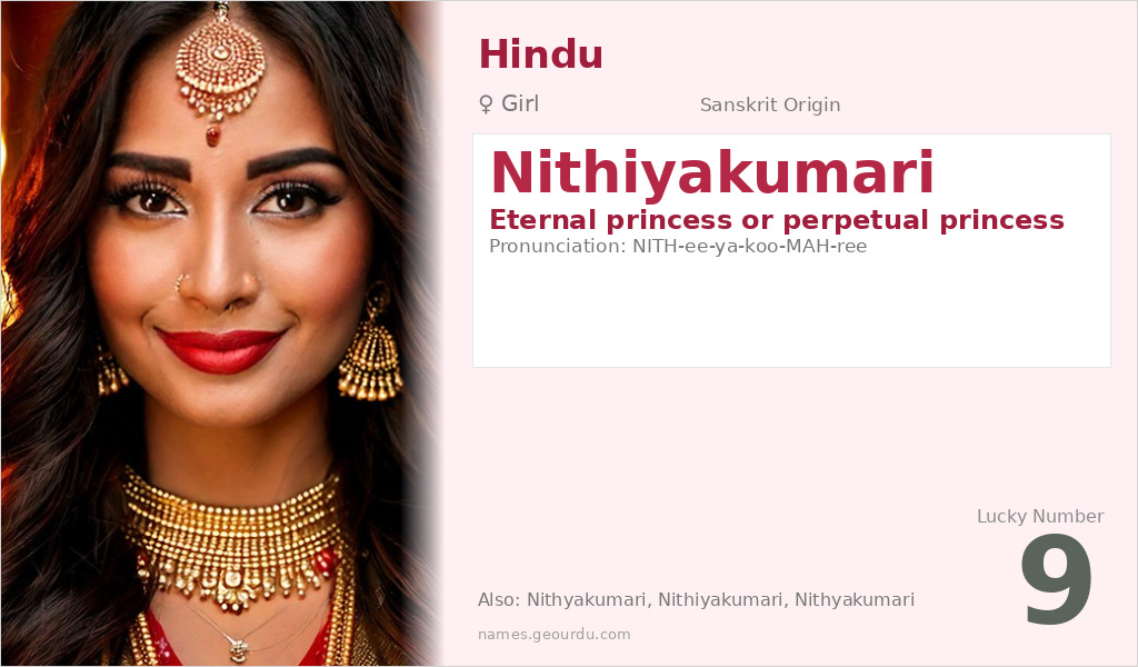 Nithiyakumari Name Meaning and Details