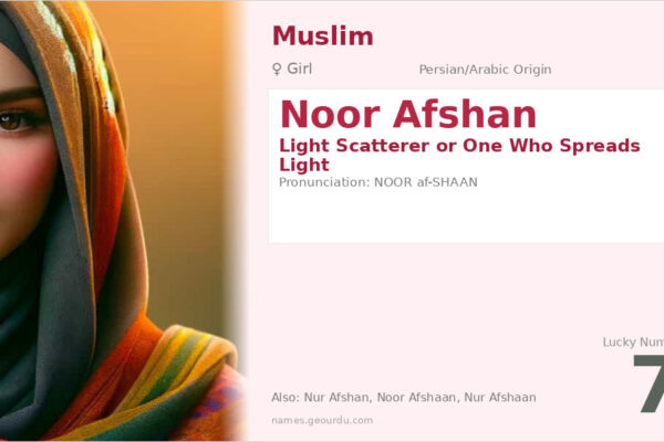 Noor Afshan Meaning — Origin, Gender & Details (2025)