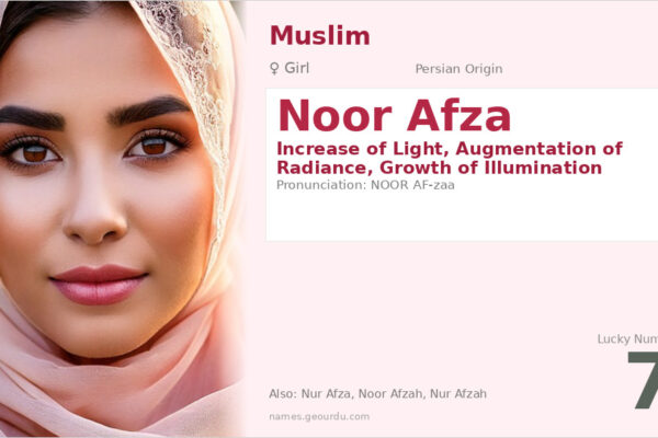 Noor Afza Meaning — Persian Origin, Girl Name & Details (2025)