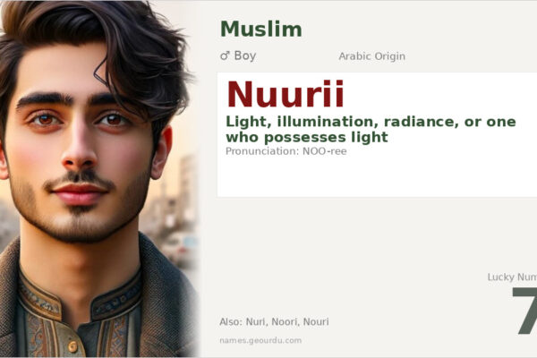 Nuurii Name Meaning — Arabic Origin, Boy & Muslim Details (2025)