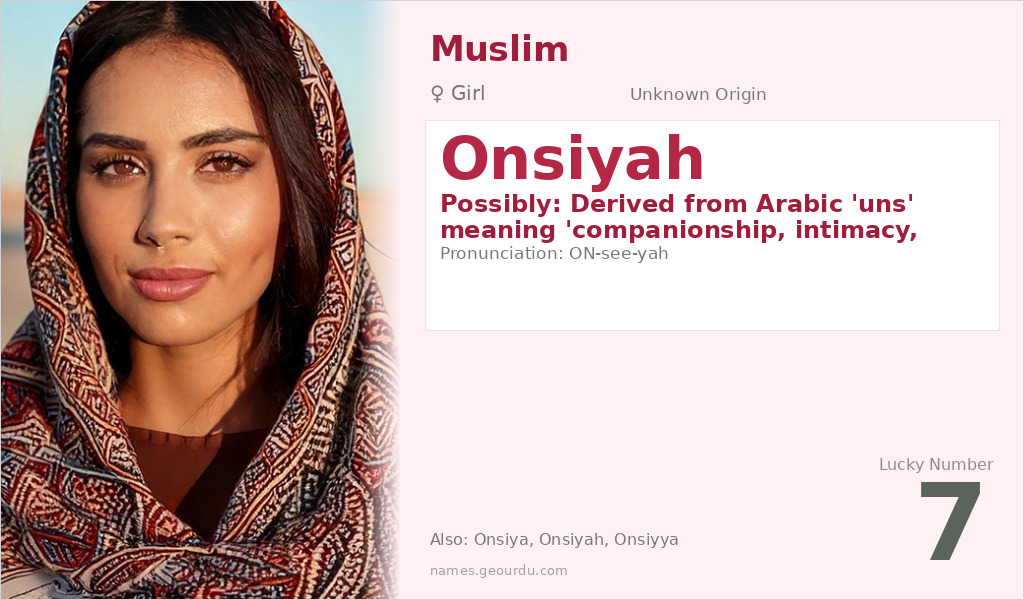 Onsiyah Name Meaning and Details