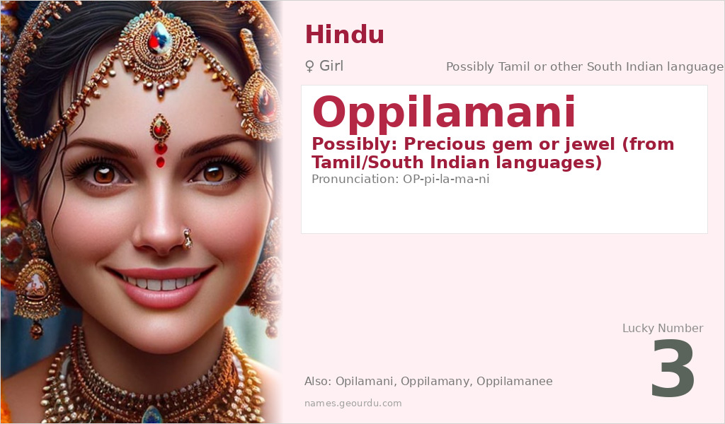 Oppilamani Name Meaning and Details