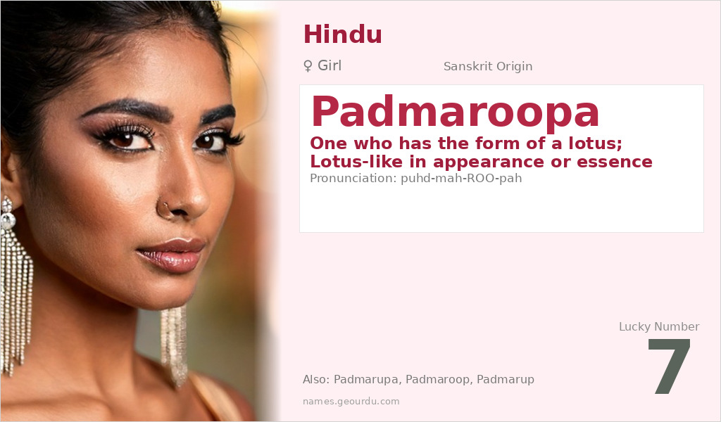 Padmaroopa Name Meaning and Details