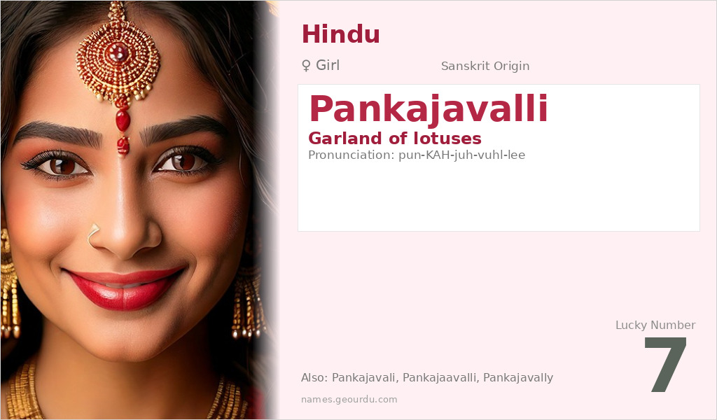 Pankajavalli Name Meaning and Details