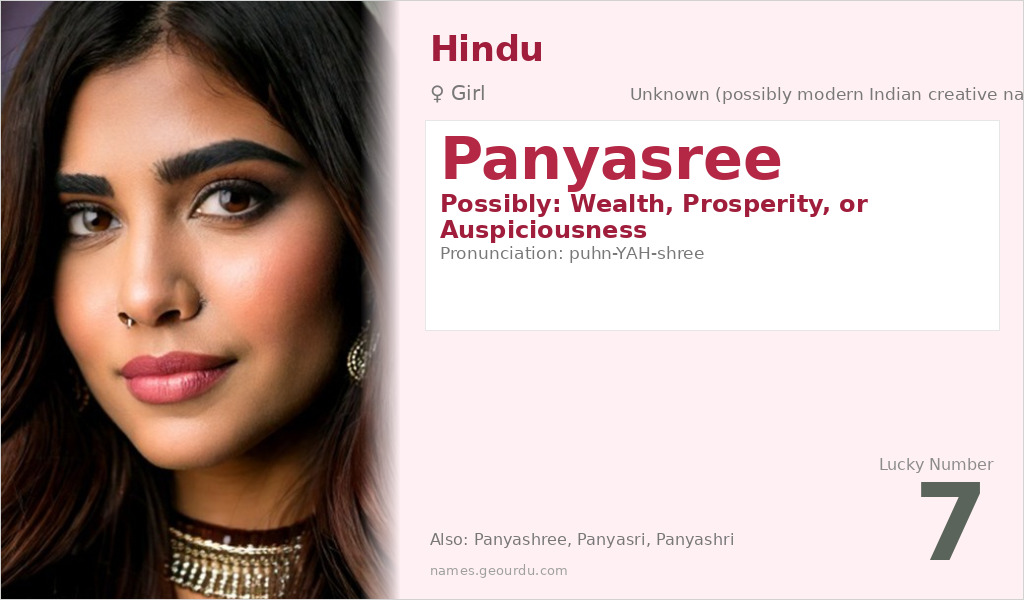 Panyasree Name Meaning and Details