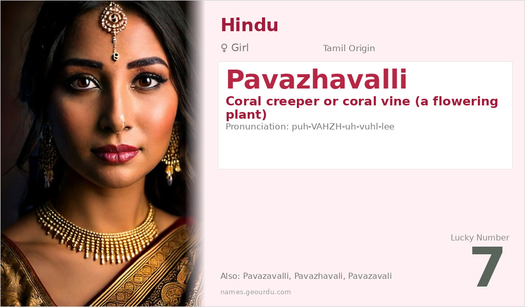 Pavazhavalli Name Meaning and Details