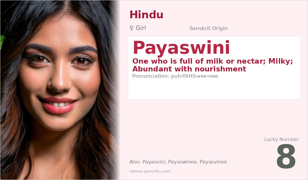 Payaswini Name Meaning and Details