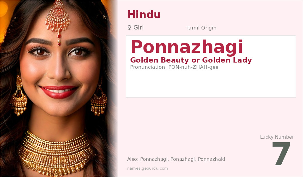 Ponnazhagi Name Meaning and Details
