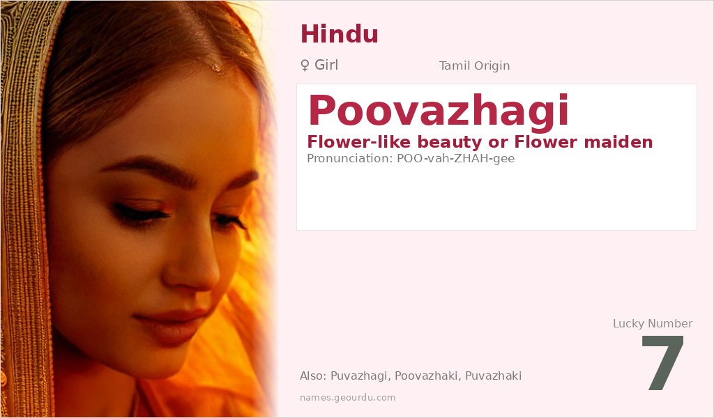 Poovazhagi Name Meaning and Details