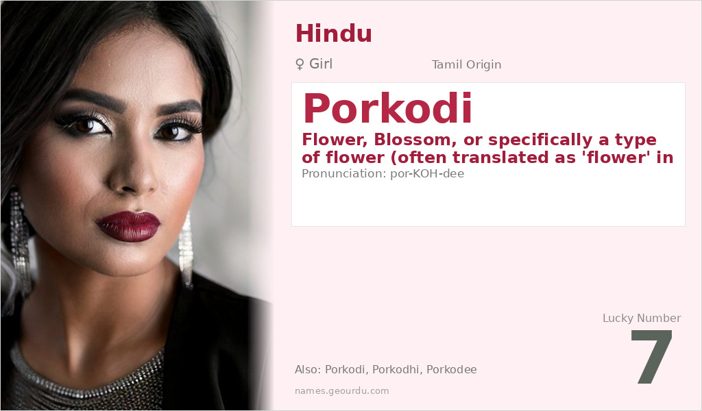 Porkodi Name Meaning and Details